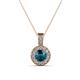 1 - Astera Blue and White Diamond Circle Halo Pendant 
