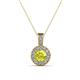 1 - Astera Yellow and White Diamond Circle Halo Pendant 