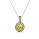 1 - Astera Yellow and White Diamond Circle Halo Pendant 