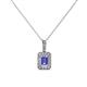 1 - Lilian Tanzanite and Diamond Halo Pendant 
