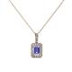 1 - Lilian Tanzanite and Diamond Halo Pendant 