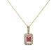 1 - Lilian Pink Tourmaline and Diamond Halo Pendant 