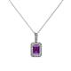 1 - Lilian Amethyst and Diamond Halo Pendant 