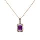 1 - Lilian Amethyst and Diamond Halo Pendant 