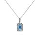 1 - Lilian Blue Topaz and Diamond Halo Pendant 