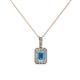 1 - Lilian Blue Topaz and Diamond Halo Pendant 