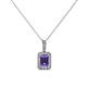 1 - Lilian Iolite and Diamond Halo Pendant 