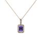 1 - Lilian Iolite and Diamond Halo Pendant 