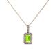 1 - Lilian Peridot and Diamond Halo Pendant 