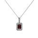 1 - Lilian Red Garnet and Diamond Halo Pendant 