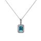 1 - Lilian London Blue Topaz and Diamond Halo Pendant 