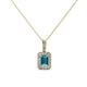 1 - Lilian London Blue Topaz and Diamond Halo Pendant 