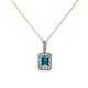 1 - Lilian London Blue Topaz and Diamond Halo Pendant 