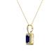 2 - Lilian Blue Sapphire and Diamond Halo Pendant 