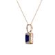 2 - Lilian Blue Sapphire and Diamond Halo Pendant 