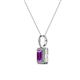 2 - Lilian Amethyst and Diamond Halo Pendant 