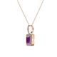 2 - Lilian Amethyst and Diamond Halo Pendant 