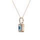 2 - Lilian Blue Topaz and Diamond Halo Pendant 