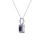 2 - Lilian Iolite and Diamond Halo Pendant 