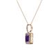 2 - Lilian Iolite and Diamond Halo Pendant 