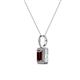 2 - Lilian Red Garnet and Diamond Halo Pendant 