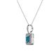 2 - Lilian London Blue Topaz and Diamond Halo Pendant 