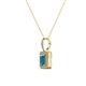 2 - Lilian London Blue Topaz and Diamond Halo Pendant 