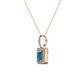 2 - Lilian London Blue Topaz and Diamond Halo Pendant 