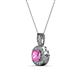 2 - Astera Pink Sapphire and Diamond Circle Halo Pendant 