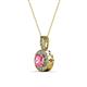 2 - Astera Pink Tourmaline and Diamond Circle Halo Pendant 