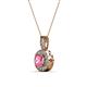 2 - Astera Pink Tourmaline and Diamond Circle Halo Pendant 