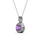 2 - Astera Amethyst and Diamond Circle Halo Pendant 