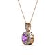 2 - Astera Amethyst and Diamond Circle Halo Pendant 