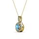 2 - Astera Blue Topaz and Diamond Circle Halo Pendant 