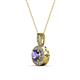 2 - Astera Iolite and Diamond Circle Halo Pendant 