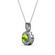 2 - Astera Peridot and Diamond Circle Halo Pendant 