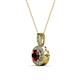 2 - Astera Red Garnet and Diamond Circle Halo Pendant 