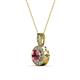 2 - Astera Rhodolite Garnet and Diamond Circle Halo Pendant 