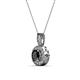 2 - Astera Black and White Diamond Circle Halo Pendant 