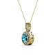 2 - Astera London Blue Topaz and Diamond Circle Halo Pendant 