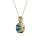 2 - Astera Blue and White Diamond Circle Halo Pendant 