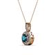 2 - Astera Blue and White Diamond Circle Halo Pendant 