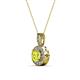2 - Astera Yellow and White Diamond Circle Halo Pendant 