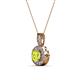 2 - Astera Yellow and White Diamond Circle Halo Pendant 