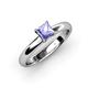 3 - Bianca Princess Cut Tanzanite Solitaire Engagement Ring 
