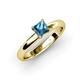3 - Bianca Princess Cut Blue Topaz Solitaire Engagement Ring 
