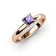 3 - Bianca Princess Cut Iolite Solitaire Engagement Ring 