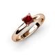 3 - Bianca Princess Cut Red Garnet Solitaire Engagement Ring 