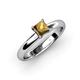 3 - Bianca Princess Cut Citrine Solitaire Engagement Ring 