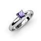 3 - Bianca Princess Cut Iolite Solitaire Engagement Ring 